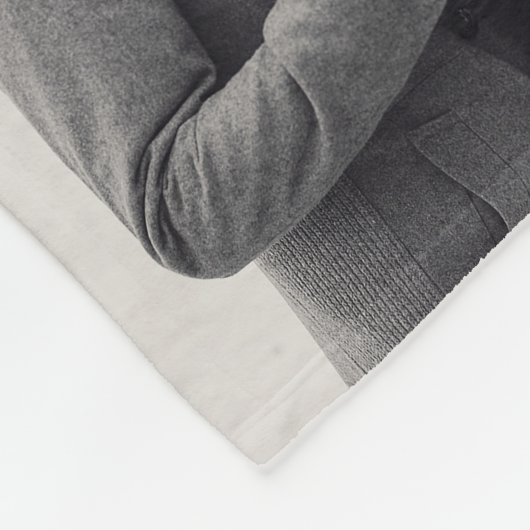 Turquoise Blue Monogram 4 Foto Collage Wedding Fleece Deken (Hoek)