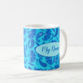 Turquoise Blue Name Personalized Paisley Coffee Koffiemok (Voorkant rechts)