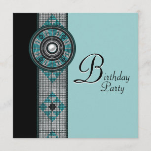 Turquoise Blue Native American Birthday Party Kaart