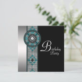 Turquoise Blue Native American verjaardagsfeest Kaart (Staand voorkant)