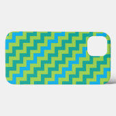 Turquoise Blue Neon Green Emerald Chevrons Case-Mate iPhone Case (Achterkant (horizontaal))