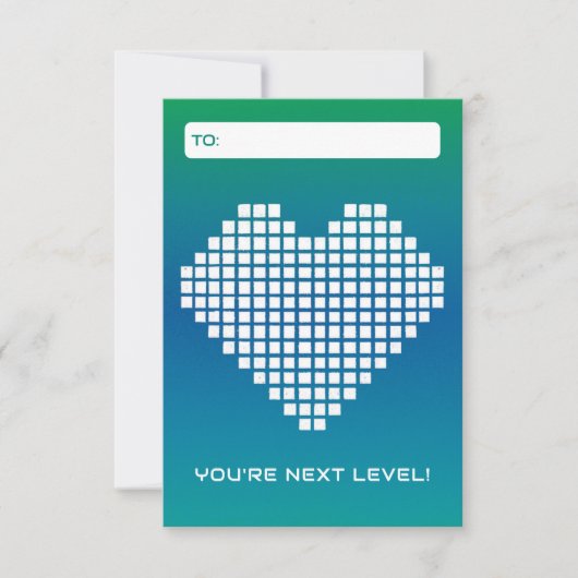 Turquoise Blue Next Level Gamer Valentijn Kaart (Voorkant)