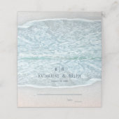 Turquoise Blue Ocean Beach bruiloft Plaatskaartje (Buitenkant ongevouwen)