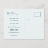 Turquoise Blue Ocean Beach Save the Date Aankondigingskaart (Achterkant)