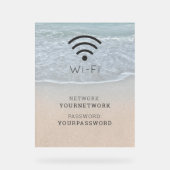 Turquoise Blue Ocean Beach Wi-Fi Acryl Bord (Voorkant)