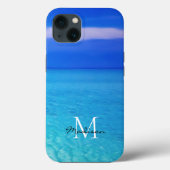 Turquoise Blue Ocean Custom Name Monogram Case-Mate iPhone Case (Achterkant)