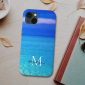 Turquoise Blue Ocean Custom Name Monogram Case-Mate iPhone Case