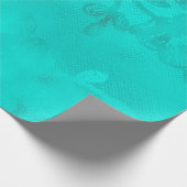 Turquoise Blue Ocean Floral Lace Cadeaupapier (Hoek)