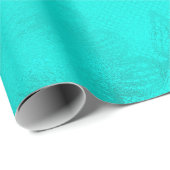 Turquoise Blue Ocean Floral Lace Cadeaupapier (Rol Hoek)