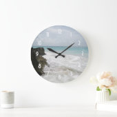Turquoise Blue Ocean met Foamy Waves Seascape Grote Klok (Huis)