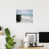 Turquoise Blue Ocean met Foamy Waves Seascape Poster (Thuiskantoor)