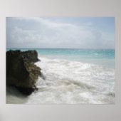 Turquoise Blue Ocean met Foamy Waves Seascape Poster (Voorkant)