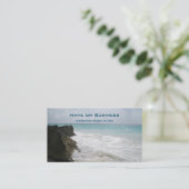 Turquoise Blue Ocean met Foamy Waves Seascape Visitekaartje (Staand voorkant)
