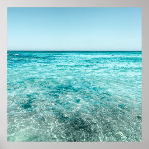 Turquoise Blue Ocean Photography Poster