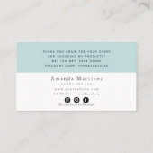 Turquoise Blue Ocean Sandy Beach Dank u Visitekaartje (Achterkant)