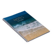 Turquoise Blue Ocean Sandy Beach Typografie Notitieboek (Rechterzijde)