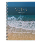 Turquoise Blue Ocean Sandy Beach Typografie Notitieboek (Voorkant)