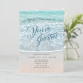 Turquoise Blue Ocean Sandy Beach Verjaardag Kaart (Staand voorkant)