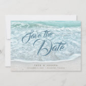 Turquoise Blue Ocean Save the Date Kaart (Voorkant)