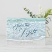 Turquoise Blue Ocean Save the Date Kaart (Staand voorkant)