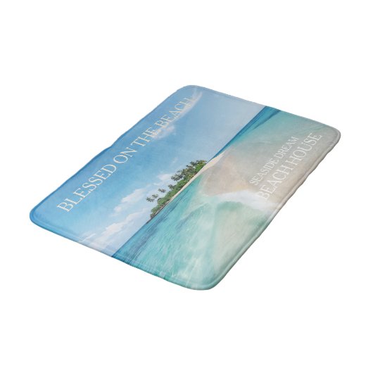 Turquoise Blue Ocean Tropical Beach Badmat (Gekanteld)