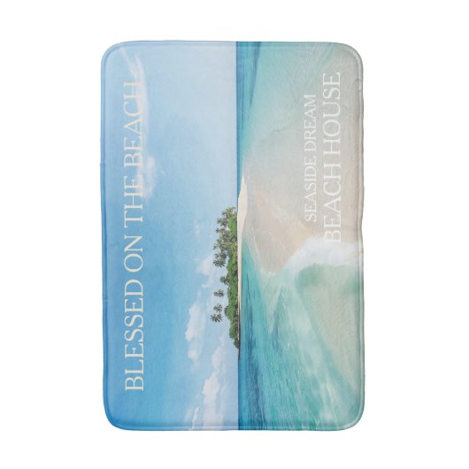 Turquoise Blue Ocean Tropical Beach Badmat (Voorkant Verticaal)