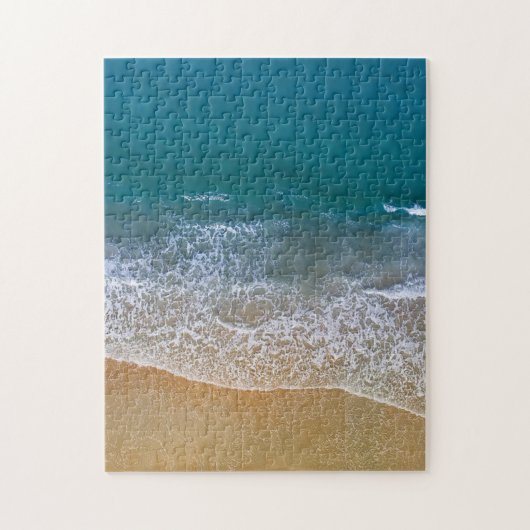 Turquoise Blue Ocean Wave Sandy Beach Legpuzzel (Verticaal)