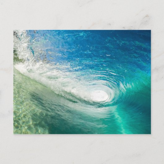 Turquoise Blue Ocean Wave Tunnel Briefkaart (Voorkant)