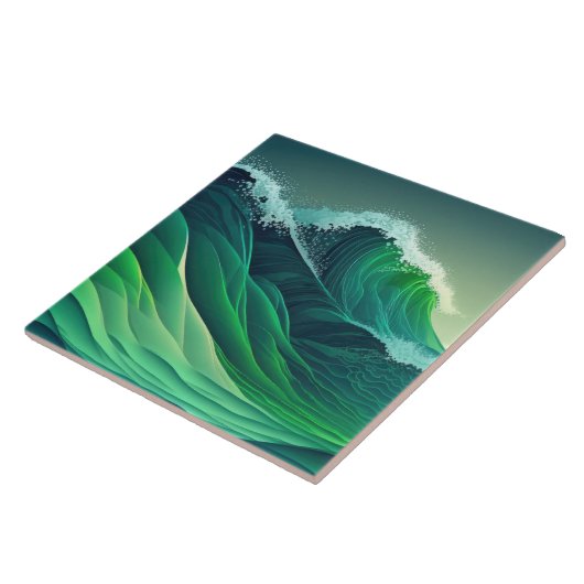 Turquoise Blue Ocean Waves Tegeltje (Zijkant)