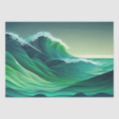 Turquoise Blue Ocean Waves Tissuepapier (Voorkant)