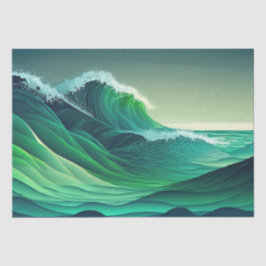 Turquoise Blue Ocean Waves Tissuepapier