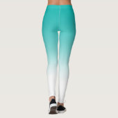 Turquoise Blue Ombre All Over Print Leggings (Achterkant)