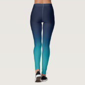 Turquoise Blue Ombre Elegant Gradient Leggings (Achterkant)