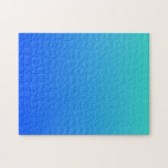 Turquoise Blue Ombre Legpuzzel<br><div class="desc">Eenvoudige,  vlakke blauwe en turkooise ombre achtergrond. U kunt een gepersonaliseerd bericht toevoegen. Voeg een foto aan dit populaire gradiëntontwerp toe.</div>
