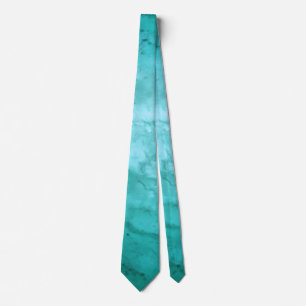 Turquoise Blue Ombre Marble Elegant Modern Chic Stropdas