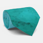 Turquoise Blue Ombre Marble Elegant Modern Chic Stropdas (Opgerold)