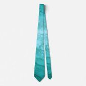 Turquoise Blue Ombre Marble Elegant Modern Chic Stropdas (Voorkant)
