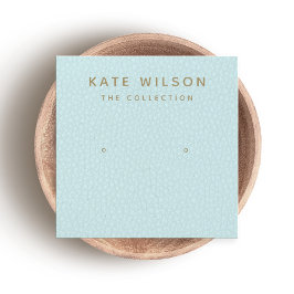 Turquoise Blue Ombre Stud Earring Display Card Vierkante Visitekaartjes