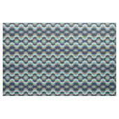 Turquoise Blue Oranje Black Aztec Mosaic Pattern Stof (Fat Quarter)