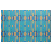 Turquoise Blue Oranje Geometric Pset Pattern Stof (Fat Quarter)