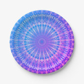 Turquoise Blue Paars Mandala Paper Bord (Voorkant)