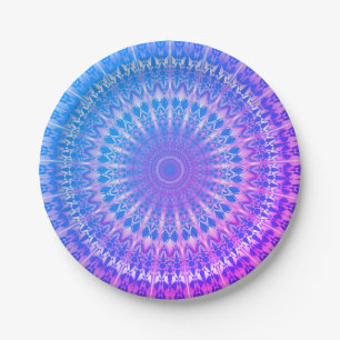 Turquoise Blue Paars Mandala Paper Bord