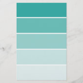 Turquoise Blue Paint Chip Briefpapier (Voorkant)