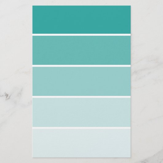 Turquoise Blue Paint Chip Briefpapier (Voorkant)