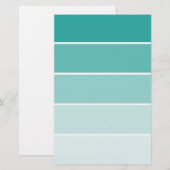Turquoise Blue Paint Chip Briefpapier (Voorkant / Achterkant)
