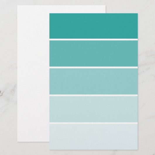 Turquoise Blue Paint Chip Briefpapier (Voorkant / Achterkant)