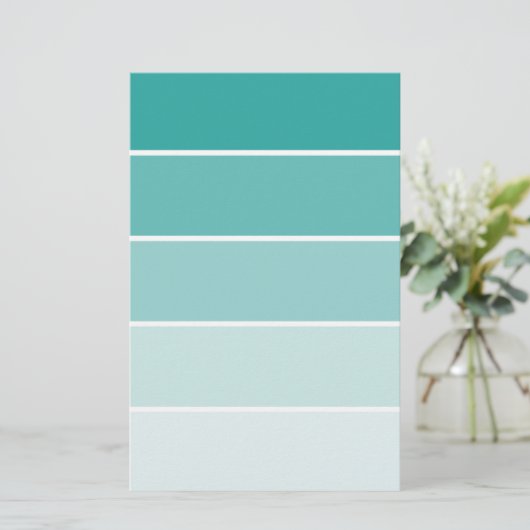 Turquoise Blue Paint Chip Briefpapier (Staand voorkant)