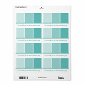 Turquoise Blue Paint Chip Etiket (Full Sheet)
