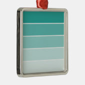 Turquoise Blue Paint Chip Metalen Ornament (Rechts)
