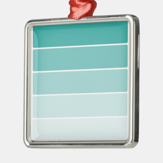 Turquoise Blue Paint Chip Metalen Ornament (Links)